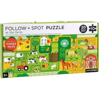 Puzzle Petit Collage Bludiště a puzzle Farma poškozený obal