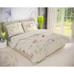 Kvalitex Bavlněné povlečení DELUX 220x200 + 2x 70x90 cm - BOTANICA smetanová