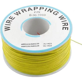 elektrický kabel Vodič - drát 0,05mm2 Cu, žlutý, balení 230m