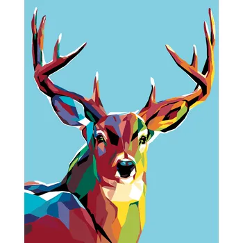 ZUTY Malování podle čísel - JELENÍ POHLED Rozměr: 40x50 cm, Rámování: vypnuté plátno na rám