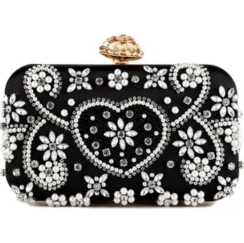 Kabelka Luxusní večerní kabelka (psaníčko) vykládaná "umělými diamanty" Barva: Černá