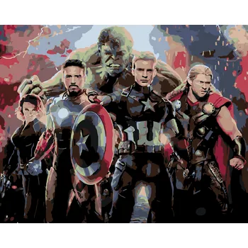 ZUTY Malování podle čísel - AVENGERS ENDGAME Rozměr: 40x50 cm, Rámování: bez rámu a bez vypnutí plátna