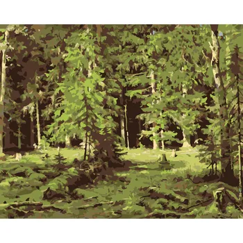 ZUTY Malování podle čísel - LES (IVAN SHISHKIN) Rozměr: 40x50 cm, Rámování: bez rámu a bez vypnutí plátna