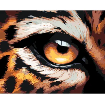 ZUTY Malování podle čísel - LEOPARDÍ OKO Rozměr: 40x50 cm, Rámování: bez rámu a bez vypnutí plátna