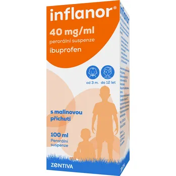 Lék na bolest, zánět a horečku Zentiva Inflanor 40 mg/ml perorální suspenze malina 100 ml
