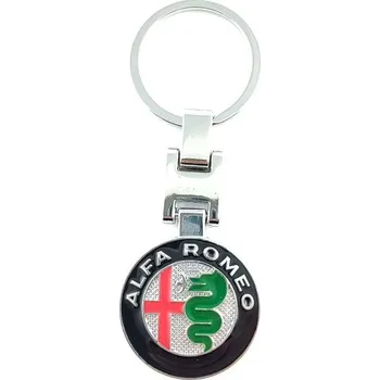 Přívěšek na klíče ALFA ROMEO kovový, včetně kroužku na klíče