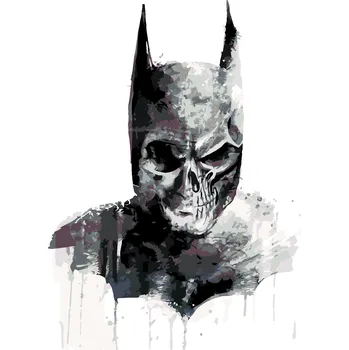 ZUTY Malování podle čísel - MALOVANÁ LEBKA BATMAN Rozměr: 40x50 cm, Rámování: bez rámu a bez vypnutí plátna
