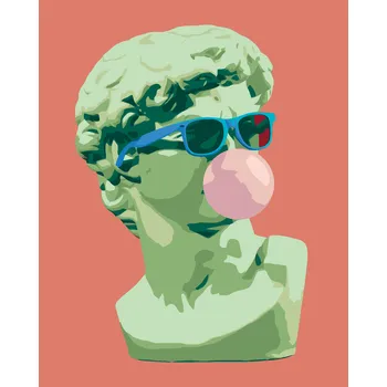 ZUTY Malování podle čísel - ANTICKÁ SOCHA S BUBLINOU Rozměr: 40x50 cm, Rámování: vypnuté plátno na rám