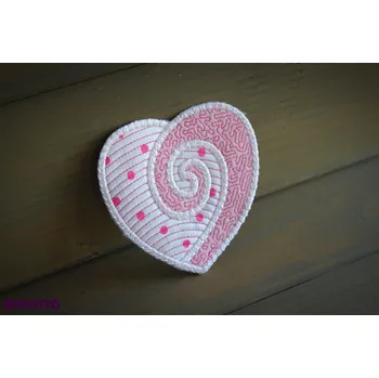 prostírání Srdíčkové - Bílé puntíkový s růžovou II