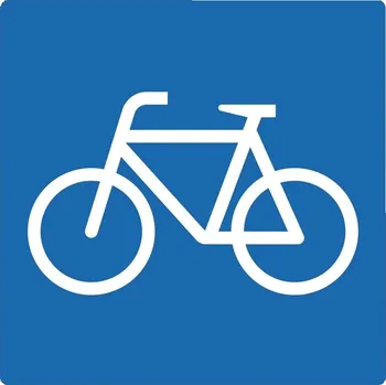 Samolepicí protiskluzové značení na vozovky, kolo – PVC, modrá, 400×400 mm