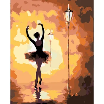 ZUTY Malování podle čísel - BALETKA V PODZIMNÍCH BARVÁCH Rozměr: 80x100 cm, Rámování: bez rámu a bez vypnutí plátna