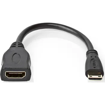 Video kabel Nedis High Speed HDMI™ kabel s Ethernetem | HDMI ™ Mini Connector | Výstup HDMI™ | 4K@30Hz | 10.2 Gbps | 0.20 m | Kulatý | PVC | Černá | Box