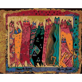 ZUTY Malování podle čísel - KOČKY NA ZLATÉM POZADÍ Rozměr: 40x50 cm, Rámování: bez rámu a bez vypnutí plátna