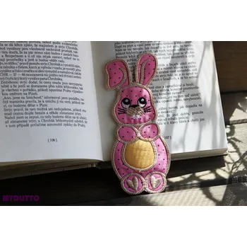 Doplněk ke knize Záložka dětská - králíček růžový s puntíkem