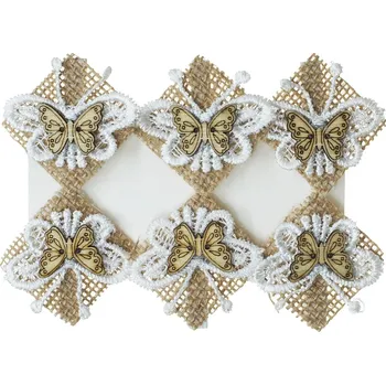 Dekor. kolíčky, ozdobné, MOTÝLCI, 4cm, 6ks, (3100031)