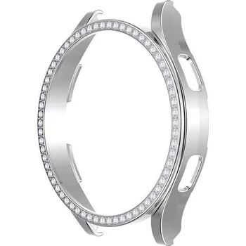 Příslušenství k chytrým hodinkám Luxusní ochranný kryt se sklem pro Samsung Galaxy Watch 5 44 mm - stříbrný