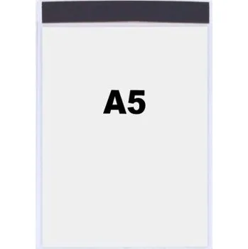 Kapsy na dokumenty, průhledné, magnetické – 215×160 mm, A5 vertikální, balení 10 ks