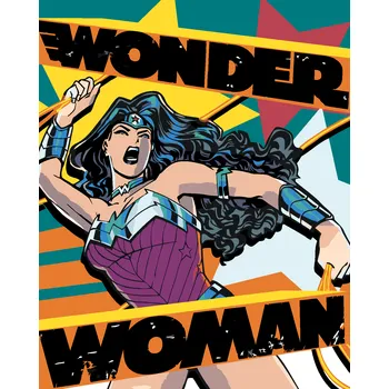 ZUTY Malování podle čísel - WONDER WOMAN KŘIČÍ PLAKÁT Rozměr: 40x50 cm, Rámování: bez rámu a bez vypnutí plátna