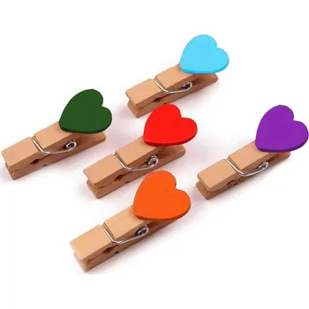 Kolíčky srdce, barva 2 barevný mix