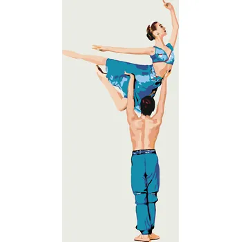 ZUTY Malování podle čísel - TANEČNÍ MODRÝ PÁR Rozměr: 40x50 cm, Rámování: bez rámu a bez vypnutí plátna