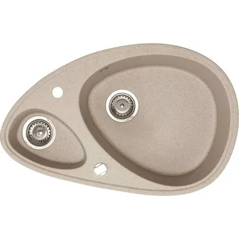 Nerezový dřez Metalac oválný béžový dřez s vaničkou X Granit Elipse 780 × 500 mm