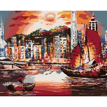 ZUTY Malování podle čísel - HONG KONG Rozměr: 40x50 cm, Rámování: bez rámu a bez vypnutí plátna