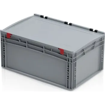 Úložný box Plastová EURO přepravka s víkem - plný úchyt, 60x40x28,5 cm, slevy