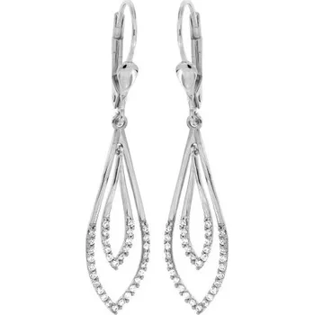 Náušnice Zlatnictví U Kostela Dámské visací náušnice s bílými zirkony 4561 760715696