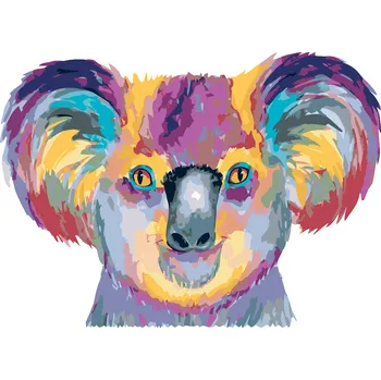 ZUTY Malování podle čísel - BAREVNÁ KOALA NA BÍLÉM POZADÍ Rozměr: 40x50 cm, Rámování: bez rámu a bez vypnutí plátna