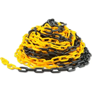Řetěz Plastový řetěz – žluto-černá, 25 m × 7,5 mm