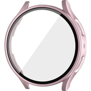 Příslušenství k chytrým hodinkám Ochranný kryt se sklem pro Samsung Galaxy Watch 6 44 mm - světle růžový