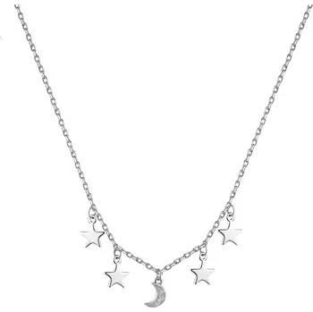 Náhrdelník Stříbrný náhrdelník s hvězdami a měsícem - Meucci SYN009