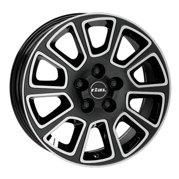 Alu kolo Alu disk RIAL Transporte 7x17, 5x112, 66.5, ET51 diamant-schwarz frontpoliert