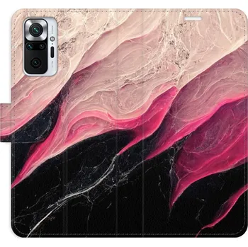 Pouzdro na mobilní telefon Flip pouzdro iSaprio - Xiaomi Redmi Note 10 Pro - BlackPink Marble - kapsičky na karty (Knížkový flip kryt, obal, pouzdro iSaprio na mobil Xiaomi Redmi Note 10 Pro - BlackPink Marble - 360° ochrana telefonu, přihrádka na karty a hotovost, funkce stojánku,