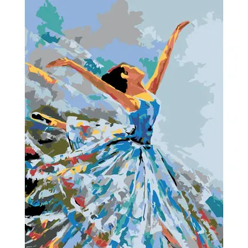 Hračka ZUTY Malování podle čísel - TANČÍCÍ BALETKA Rozměr: 40x50 cm, Rámování: bez rámu a bez vypnutí plátna
