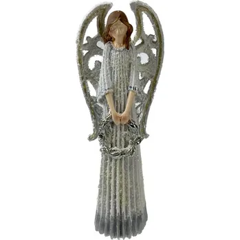 Vánoční dekorace Piskáček Anděl s LED řetězem magnezium 23cm