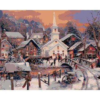 ZUTY Malování podle čísel - BÍLÝ KOSTEL Rozměr: 40x50 cm, Rámování: vypnuté plátno na rám