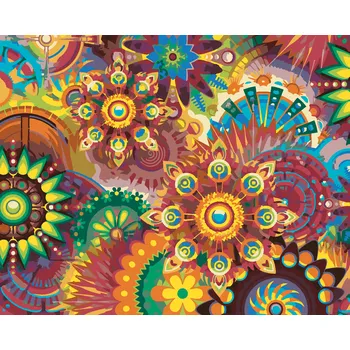 ZUTY Malování podle čísel - BAREVNÉ MANDALY Rozměr: 40x50 cm, Rámování: vypnuté plátno na rám