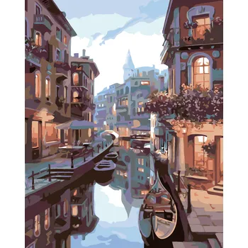 ZUTY Malování podle čísel - BENÁTSKÁ NOC Rozměr: 80x100 cm, Rámování: bez rámu a bez vypnutí plátna