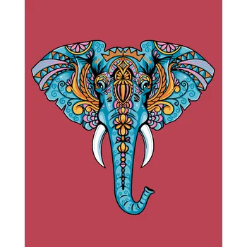 ZUTY Malování podle čísel - MANDALA SLON Rozměr: 40x50 cm, Rámování: bez rámu a bez vypnutí plátna