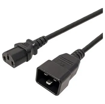 Napájecí kabel PremiumCord Kabel síťový propojovací 230V 10A 3m, konektory IEC 320 C13 - IEC 320 C20