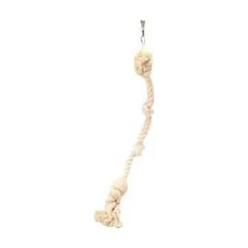 Hračka pro ptáka Závěsné bavlněné lano se 3 uzly 60cm/23mm