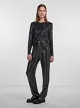 Pieces Kalhoty z materiálu 17143896 Černá Straight Fit XS
