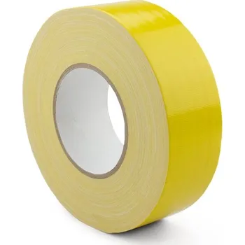 Lepicí páska Hladká textilní páska WT-5561 – textil potažený PE, žlutá, 75 mm × 50 m