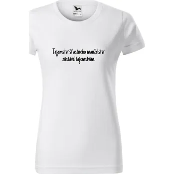 Dámské tričko Dámské tričko - Tajemství šťastného manželství zůstává tajemstvím Barva: Černá, Velikost: M