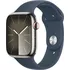 Chytré hodinky Apple Watch Series 9 45 mm Cellular, stříbrná ocel s bouřkově modrým sportovním řemínkem S/M