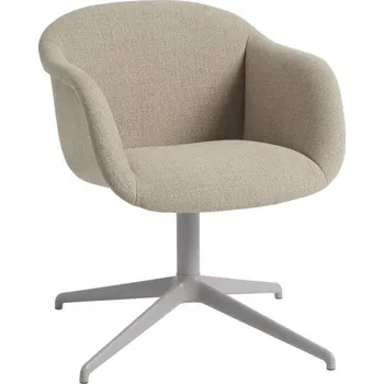 Jídelní židle Muuto Židle Fiber Soft Armchair Swivel Base, Ecriture 240/grey