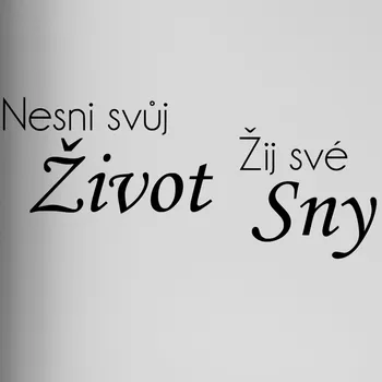 Samolepící dekorace Živá Zeď Samolepka na zeď Nesni svůj život žij své sny Barva: černá