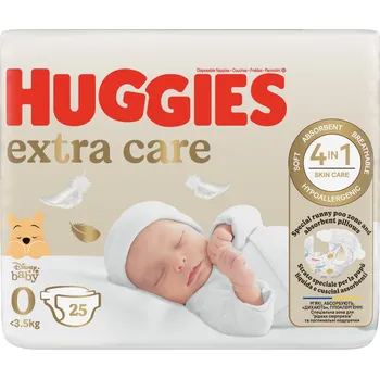 jednorázová plena Huggies Extra Care 0 do 3,5 kg 25 ks