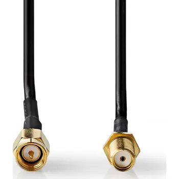 Elektrická zásuvka Nedis Anténní kabel | SMA zástrčka | SMA zásuvka | Pozlacené | 50 Ohm | 1x Stíněný | 1.00 m | Kulatý | PVC | Černá | Box